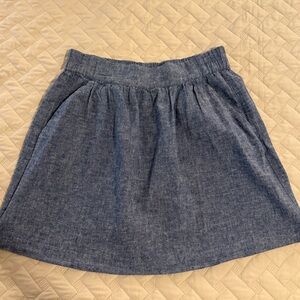 LOFT Gray Blue Pleated Skater Mini Skirt
